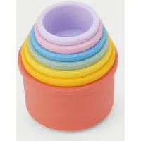 TickiT Gobelet à empiler Jouet Arc-en-ciel Silicone sensoriel
