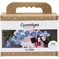 Creativ Company Mini Coffret Hobbies Cyanotype Etiquettes cadeaux Bleu et argent