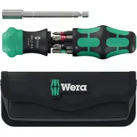 Wera 05051520001 Kraftform Kompakt 28 RA Tournevis À Embout Interchangeable Dans Un Étui - 6 En 1 Multi-embouts - Avec Fonction Cliquet