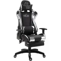 CLP Chaise de bureau Racing Turbo avec repose-pieds brillant