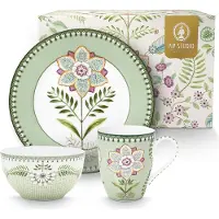 Pip studio Ensemble Vaisselle Pip Studio Petit-Déjeuner Lily & Lotus Light Green (Ensemble de 3)