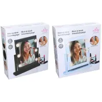 Edco Touch of Beauty miroir de maquillage avec éclairage - 180 degrés inclinable - miroir LED - aléatoirement en blanc ou noir