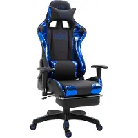 CLP Chaise de bureau Racing Turbo avec repose-pieds brillant