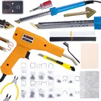 Rosfix Fer à Souder Blue Lark 80W BL80W avec Kit d'accessoires, Série Électrique S + Agrafeuse en Plastique dans un Étui (200 Agrafes + 800 Agrafes