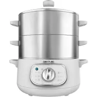 Cecotec Cuiseur à Vapeur électrique Vapovita 3000 INOX, 3 paniers indépendants, Bol de Cuisson du Riz, Supports de Cuisson des