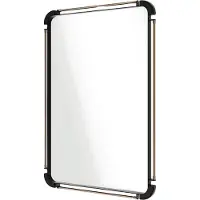 Happyment Miroir mural Barnwood - Grand miroir vintage 90 cm - Cadre en bois avec détails en acier - Style ferme décoratif - Pour le salon et l'entrée