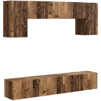vidaXL Ensemble d'armoires TV mural 4 pcs Bois ancien