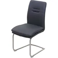 Mendler Chaise de salle à manger HWC-H70, chaise de cuisine, balancant, tissu, acier inoxydable brossé gris-foncé