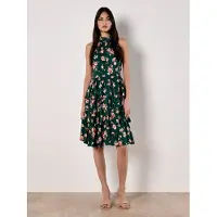 Apricot Robe vert foncé / rose / rose clair