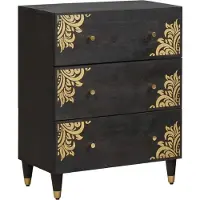 vidaXL Sideboard Noir 60 x 33 x 75 cm Bois massif Mango