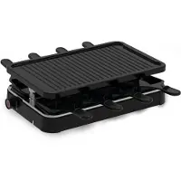 Inventum Gourmetset plaque de gril 8 personnes sans PFAS 1200W noir