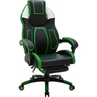 CLP Chaise de bureau Clovis similicuir noir/vert