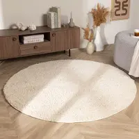 NATURL. Tapis rond à poils longs – Wish Crème | Ø 230cm | Rond | Pile haute