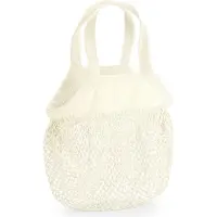 Westford Mill W151 | Organic Coton Mini Mesh Grocery Bag - 100% Coton - Couleur : Natural - Taille : 34 x 12 cm