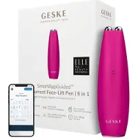 GESKE Appareil de massage liftant pour le visage MicroCurrent Face Lift Pen 6-en-1, rose