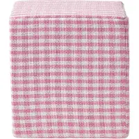 Homescapes Pouf à carreaux Vichy rose et blanc - Pouf, 36x38 cm