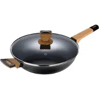 Bergner Poêle à frire avec surface antiadhésive et couvercle 28 cm Terre Noir BG-34628-BK