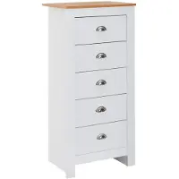 Wohnling Avec 5 tiroirs 53x114x39 cm commode blanche / moderne chêne |