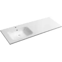 Sapho ARECA lavabo en fonte de marbre 141x51,5cm, gauche, blanc