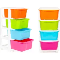 Modernhome Organisateur de rangement avec 4 tiroirs coulissants en plastique