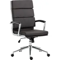 CLP Chaise de bureau Cleveland I, revêtue de cuir véritable, de similicuir ou de tissu | Couleur : marron | Matériau : similicuir