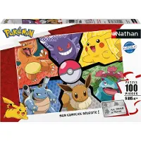 Nathan Puzzle 100 pièces Pikachu, Evoli et compagnie Pokémon