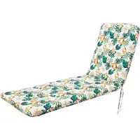 Hobbygarden outdoor/indoor, Coussin d'assise, Coussin pour meubles de jardin, pour chaise ou chaise longue, coussin, canapé, 121 x 50 x 6 cm, Fleurs blanches
