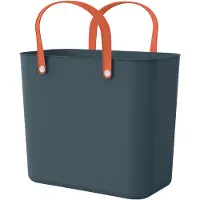 Rotho Sac de courses Multibag ALBULA 25L en plastique recyclé issu des océans - Bleu marine/orange