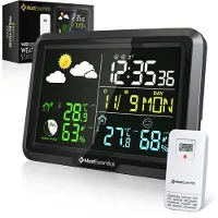 MostEssential Station météo Classic Edition - Installation Plug & Play - Sans fil - Station météo avec capteur extérieur - Hygromètre - Intérieur et extérieur - Portée de 100 mètres - 1 capteur