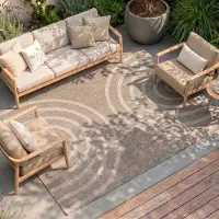 FRAAI Tapis d'intérieur et d'extérieur - Sierra Arches Beige/Crème | 160x230 cm | Rectangulaire | Tissage plat