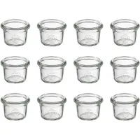 Aps Pots de conservation sans couvercle, lot de 12, Bocal de conservation, Transparent