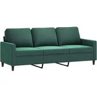vidaXL Canapé 3 places vert foncé 180 cm velours