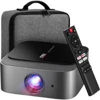 Strex Beamer - Projecteur Smart 1080P Full HD - Support 4K - WiFi & Bluetooth - Haut-parleurs intégrés - Mini Beamer Portable Home Cinema - WhaleOS - Sac de rangement inclus