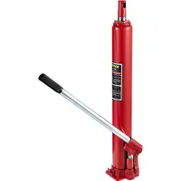 Vevor Cric hydraulique long, capacité 4 t, avec pompe à piston unique et base plate, cric manuel avec poignée, pour grues de garage/de magasin, dispositif de levage motorisé, rouge