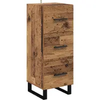 vidaXL Buffet en vieux bois 34,5 x 34 x 90 cm Matériau dérivé du bois