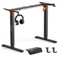 Sense7 NOJO Light : piètement de bureau électrique réglable en hauteur | 72-118 cm, fonction mémoire, support pour casque, charge max. 70 kg, piètement en acier