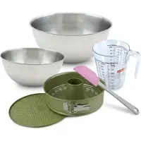 Zenker Set pâtisserie avec moule à manqué et savarin 26 cm revêtement cire de carnauba, 2 bols à mixer, verre mesureur et spatule