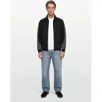 BOSS pour homme. 50554793 Veste en coton avec fermeture éclair et détails contrastés noirs (XL), Homewear