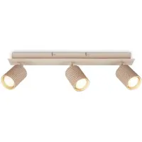 Briloner Plafonnier orientable 45x8x9 cm douille GU10 max. 9 W 3 ampoules beige - Spot de plafond pour salon couloir cuisine bureau