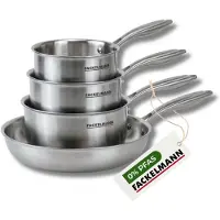 Fackelmann Batterie de cuisine avec 1 poêle 24 cm et 2 casseroles 14/18 cm en inox sans PFAS Vita3