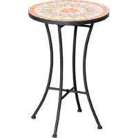 Outsunny Table de jardin 84B-851, table pliante, mosaïque, résistante aux intempéries, pour jardin et balcon, 35,5 x 53,5 cm - B