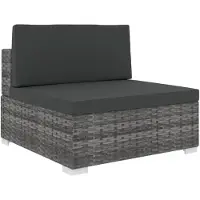 vidaXL Canapé de taille moyenne avec coussins, modulaire, en rotin synthétique, gris