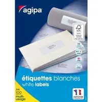 Agipa Apli Paper - Adhésif Permanent - 105 X 42 Mm 1400 Étiquette(S) (100 Feuille(S) X 14 Étiquettes