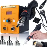 Rosfix Kit de Soudage Plastique 858D – 700 W, 100 – 500 °C, 3 Buses, Air Chaud, Accessoires | Kit de Réparation Plastique