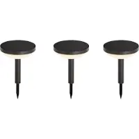 QAZQA Lot de 3 spots à piquer noirs avec LED solaire IP44 - Solar