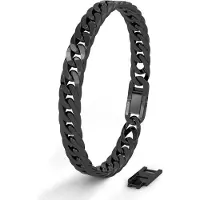 SERASAR Bracelet 'Cuban' noir