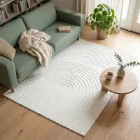 FRAAI Tapis scandinave - Charm Curves Blanc | 200x290 cm | Rectangulaire | Pile courte