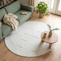 FRAAI Tapis scandinave rond - Charm Circles Blanc | Ø 120 cm | Rond | Pile courte