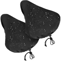 INF Housse Imperméable Pour Selle De Vélo Avec Cordon De Serrage, Pack De 2 Le Noir