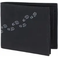 OXMOX porte-monnaie New Cryptan RFID Protect Querscheinbörse Footsteps 2.0 Print Grey Black noir